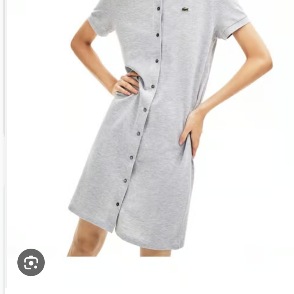 Lacoste Blue Button-Down Polo Dress